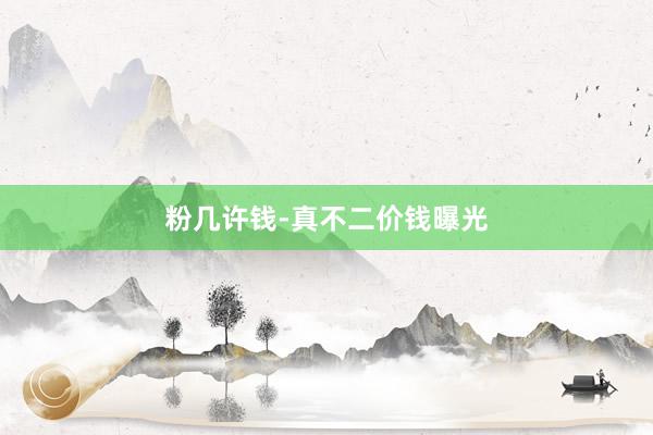 粉几许钱-真不二价钱曝光