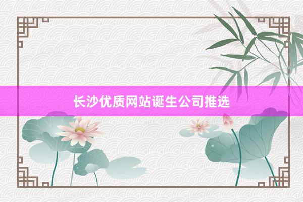 长沙优质网站诞生公司推选
